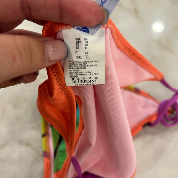 Colorful Bikini Bottom with Polka Dots and Stripes - Picture 3 of 3